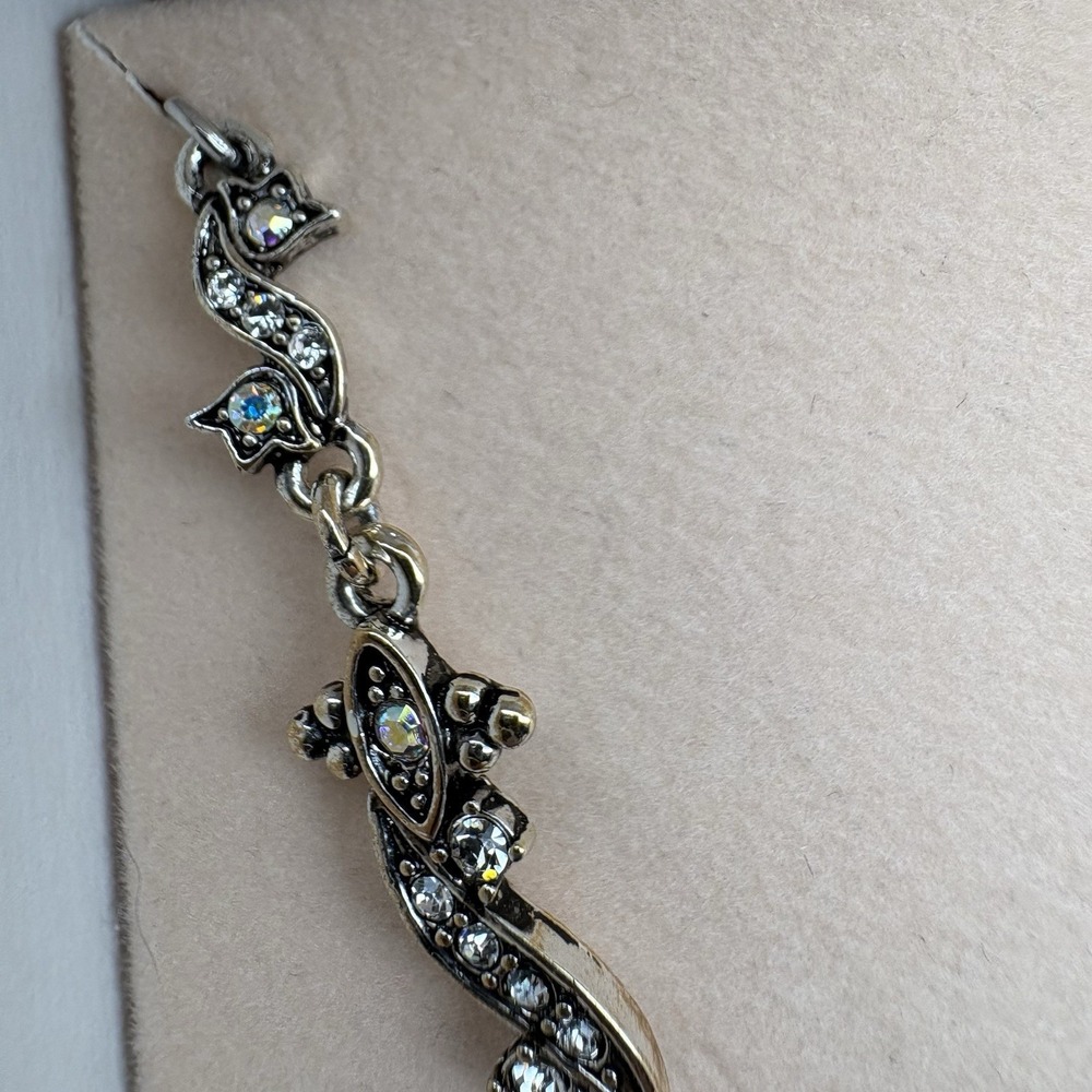 Kirks Folly Dream Mist Aurora Borealis Crystal Floral Dangle Bib Necklace w/Box - Picture 11 of 13